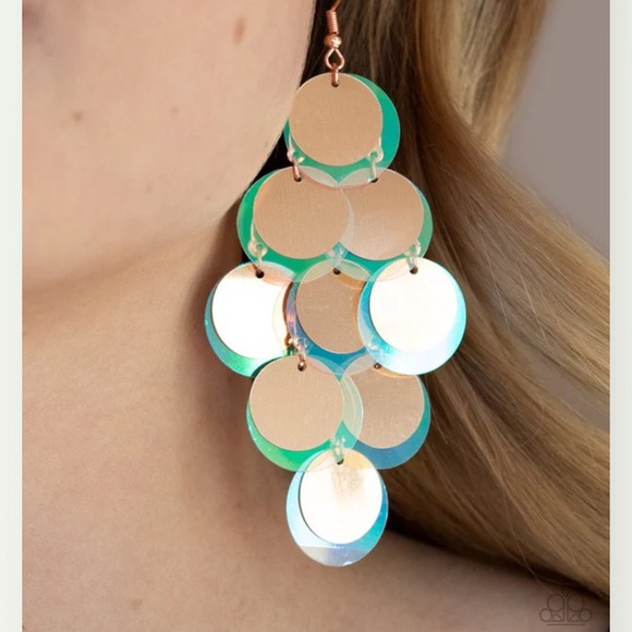 Paparazzi Jewelry - ⚪️🟢⚪️ “SEQUIN SEEKER” COPPER EARRINGS ~ PAPARAZZI❗️⚪️🟢⚪️ STUNNING❗️